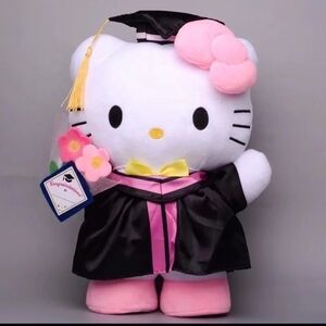 Hello Kitty Graduation Plush - Pink, Black, and White
